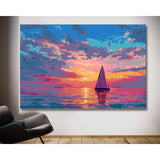 Paint by Numbers Sailboat Colorful