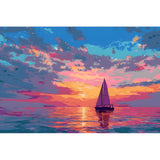 Paint by Numbers Sailboat Colorful