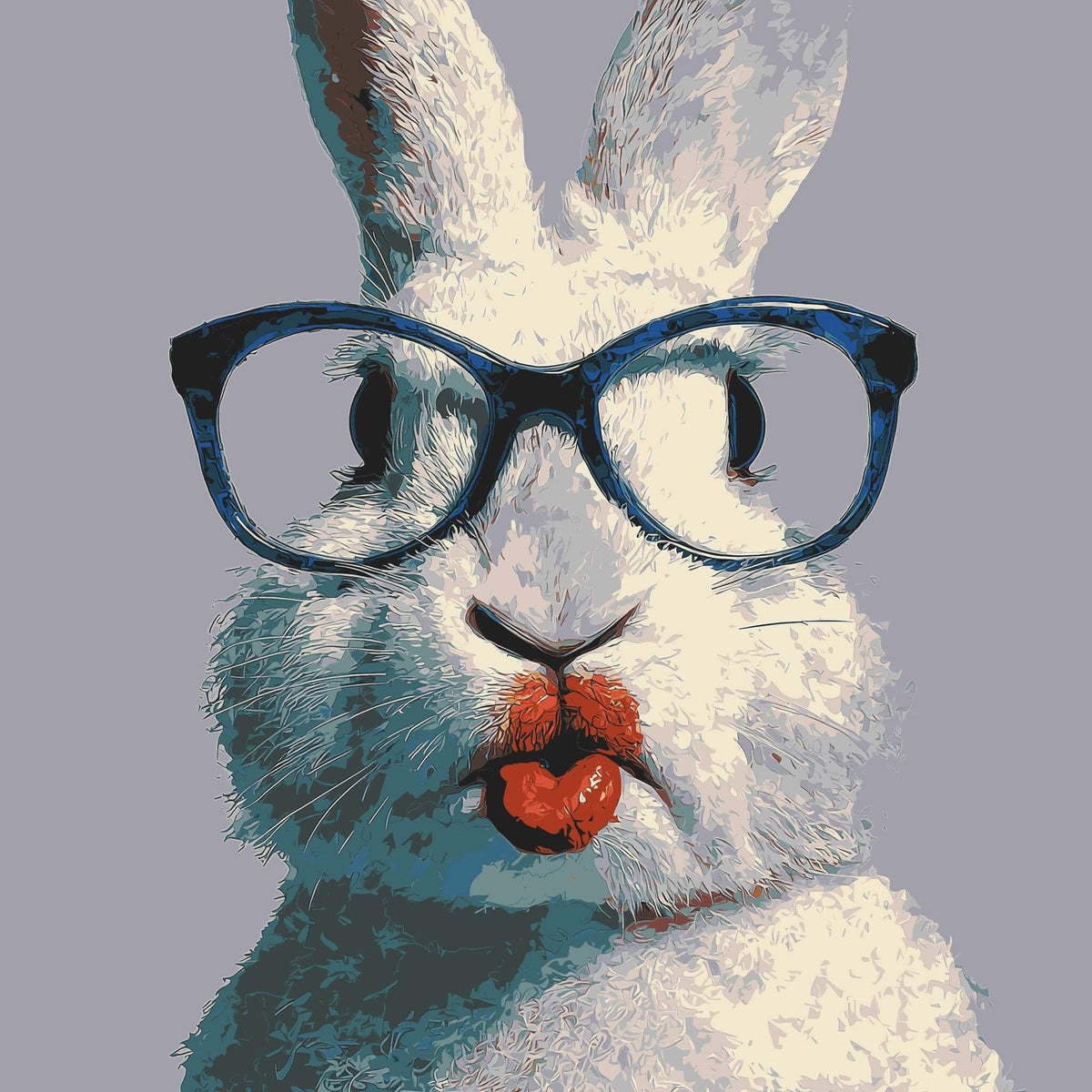 Grind nach Zahlen Tiere Hase rosa