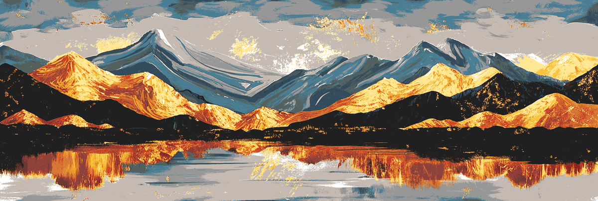 Painting by Numbers Mountain Lake Reflection