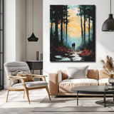 Grind nach Zahlen Winter Allee Paar