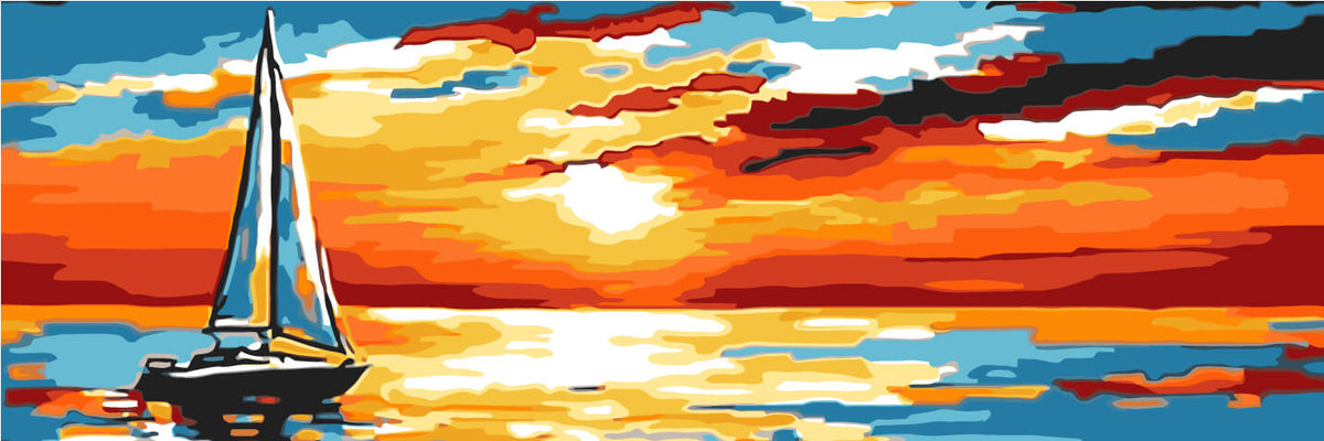 Painting by Numbers Sailboat at Sunset
