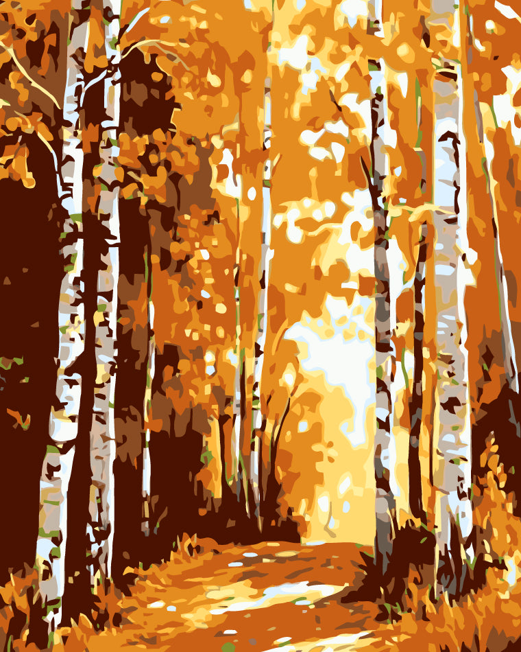 Malen nach Zahlen Waldweg