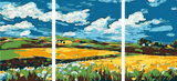 Malen nach Zahlen Landschaft Idylle - 3-teilig (Triptychon)