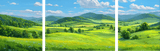 Malen nach Zahlen Landschaft Felder - 3 parts (Triptychon)