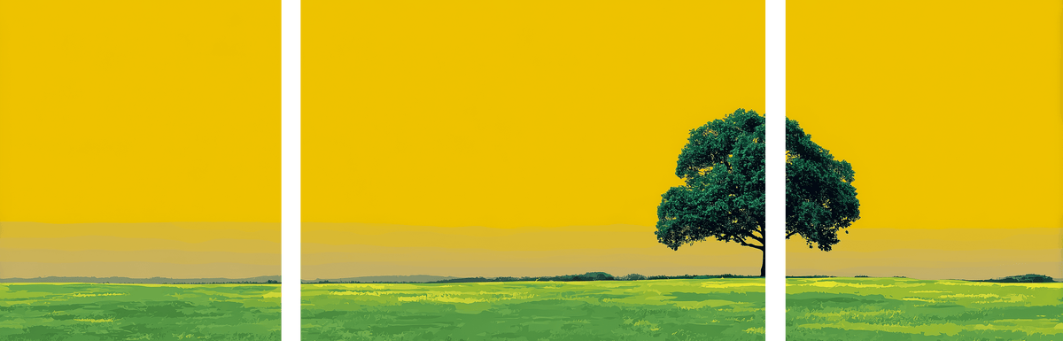 Malen nach Zahlen markanter Baum - 3-teilig (Triptychon)-SS-109