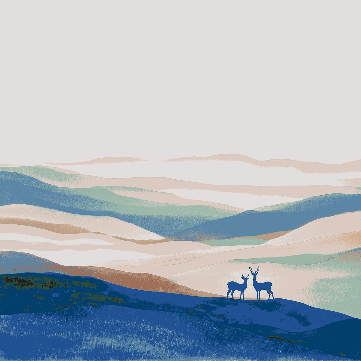 Grind nach Zahlen lila Hirsche