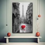 Grind after Zahlen Paris roter Regenschirm