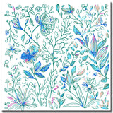 Malen nach Zahlen Pflanzen blau weiss