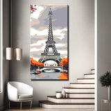 Malen-nach-Zahlen Eiffel Tower rot