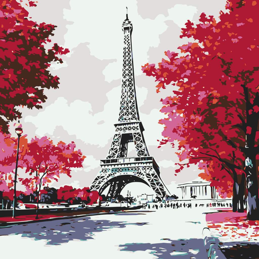Malen nach Zahlen Paris Schiffsanleger Eiffel Tower