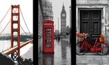Malen nach Zahlen San Francisco Brücke-Telefonzelle London-Fahrrad rot