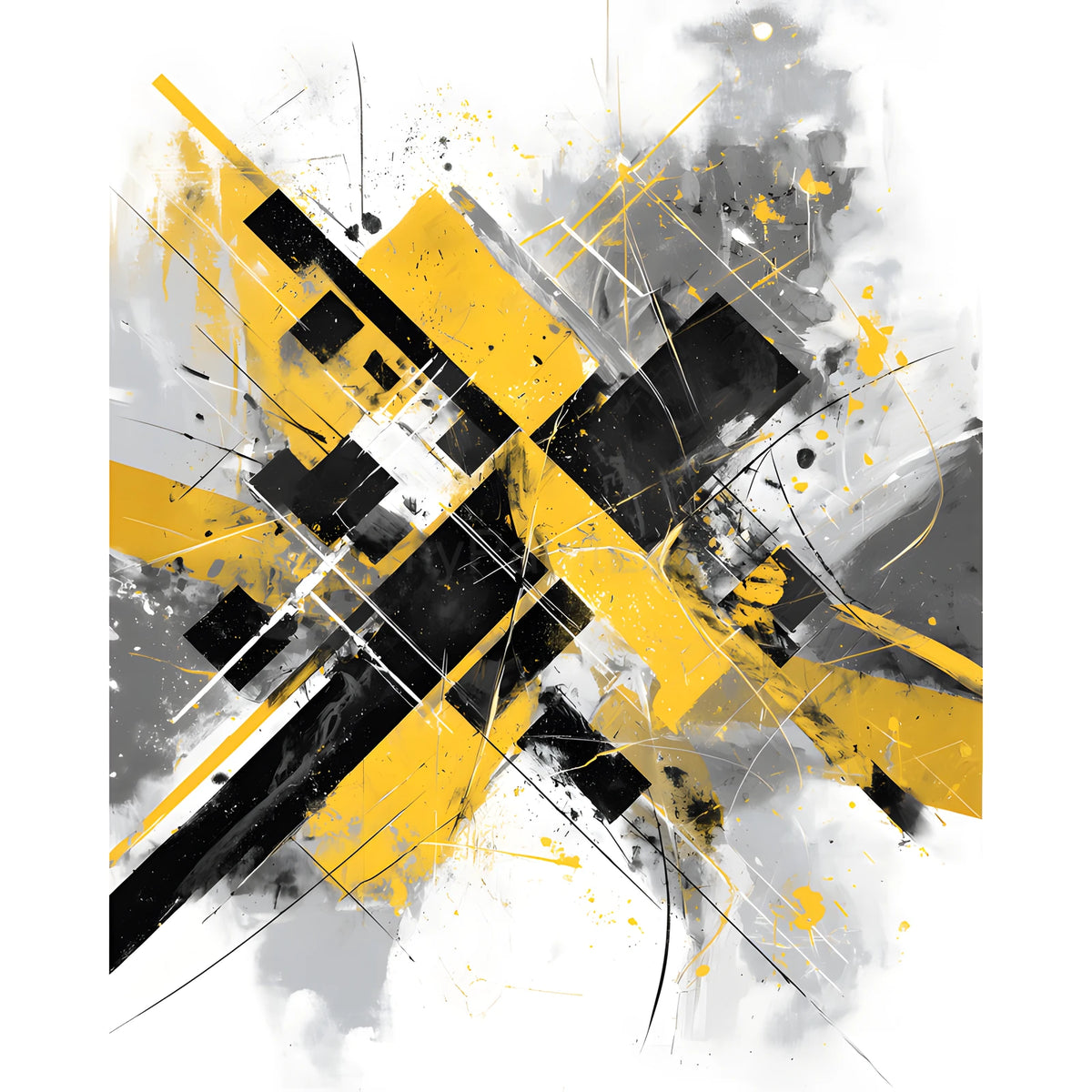 Grind after Zahlen Deko Style black white yellow