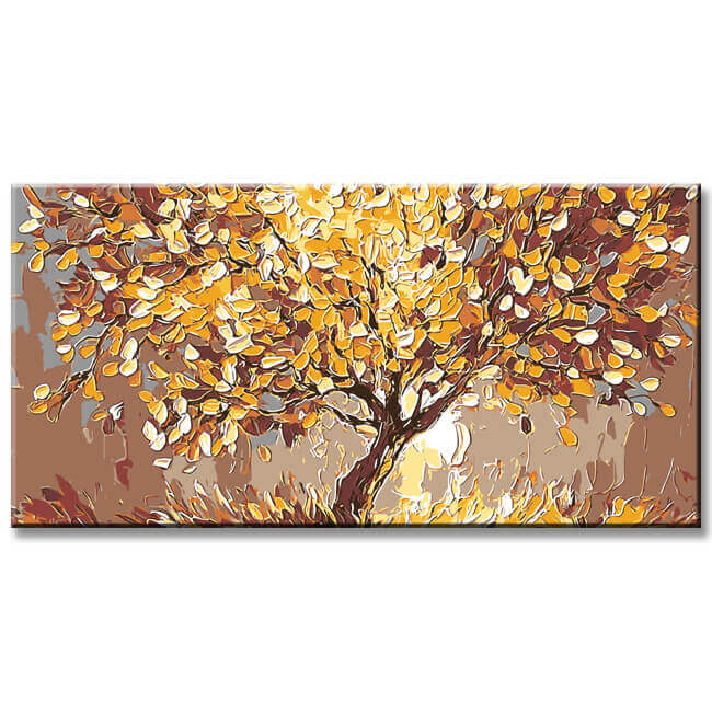 Malen nach Zahlen goldgelb Baum