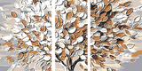Malen nach Zahlen weißer Baum - 3 parts (Triptychon)