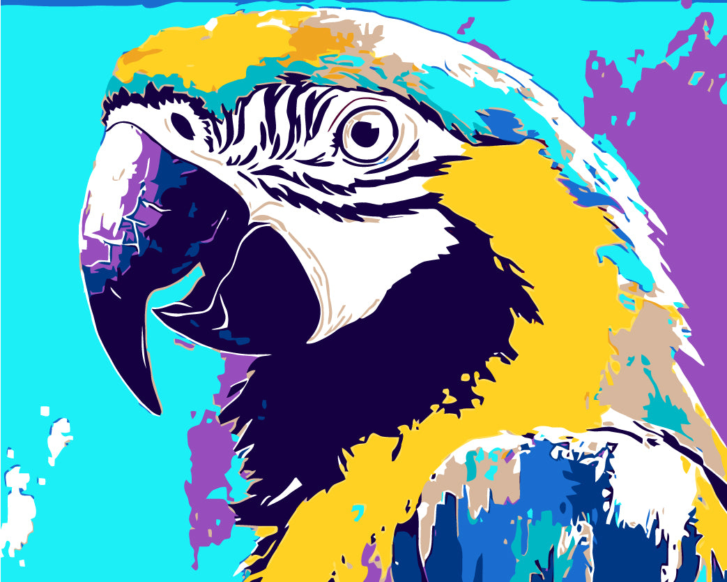 Malen nach Zahlen Papagei bunt