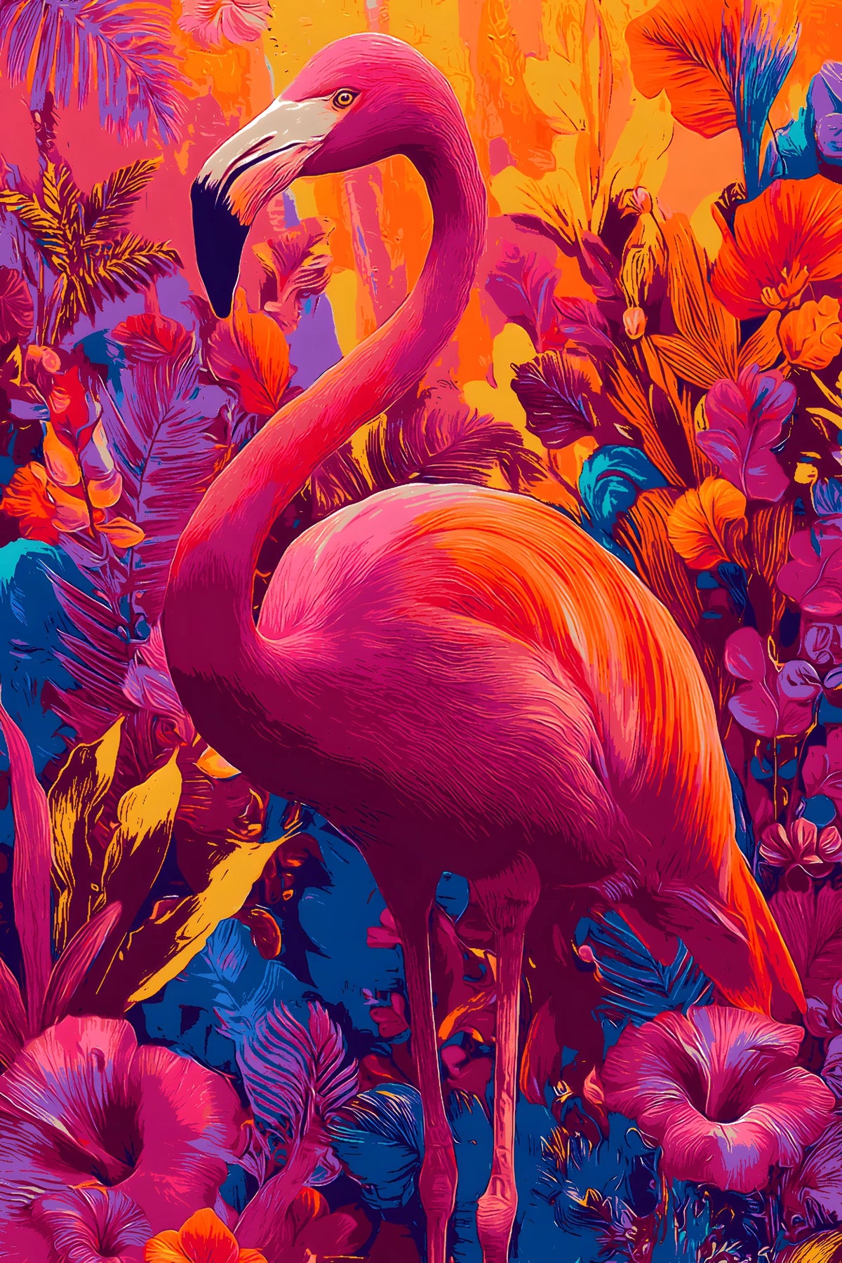 Grind nach Zahlen Vogel Flamingo rosa