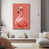 Malen nach Zahlen Vogel Flamingo blue