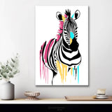 Grind nach Zahlen Tiere Zebra Kleckse weiß