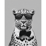 Grind nach Zahlen Cool Leopard black white