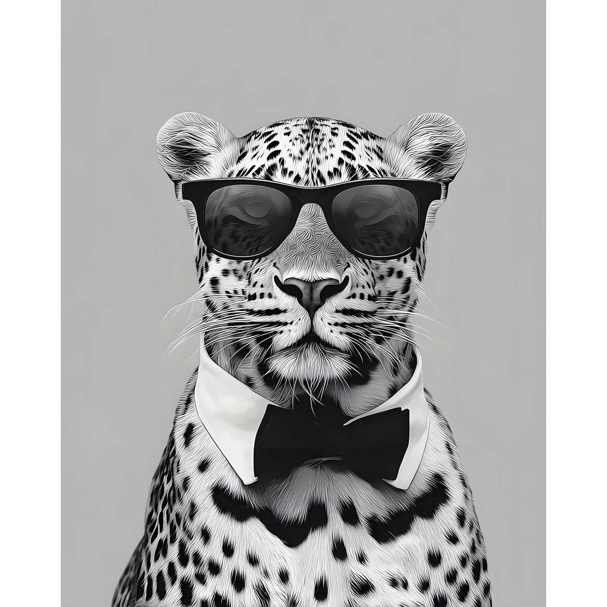 Grind nach Zahlen Cool Leopard black white