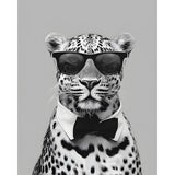Grind nach Zahlen Cool Leopard black white