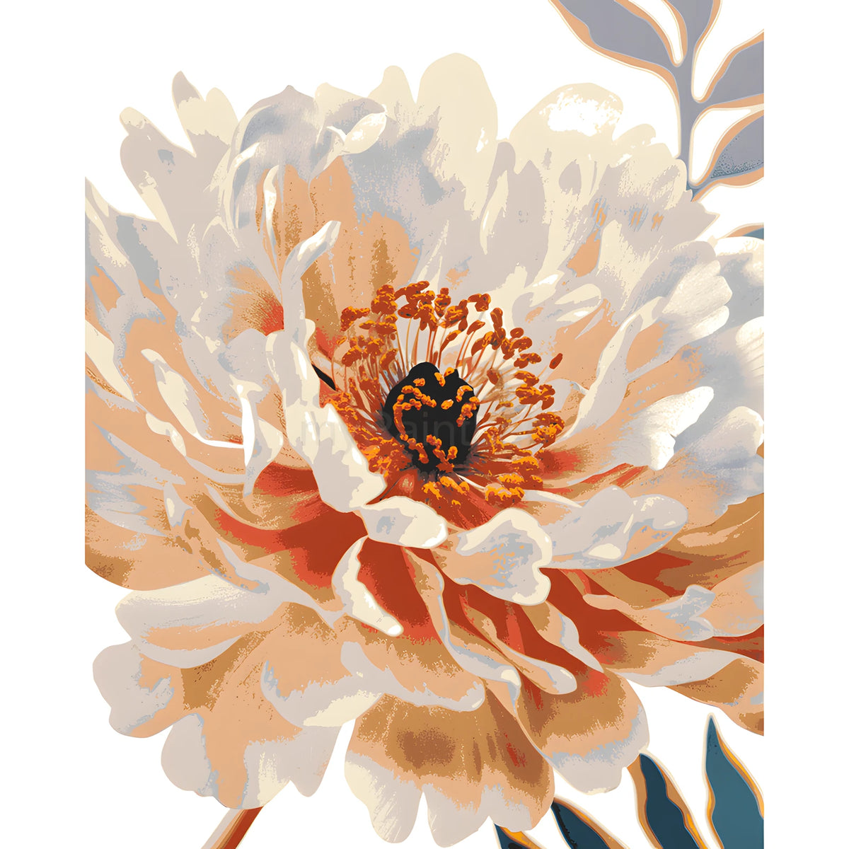 Grind nach Zahlen Blume magenta