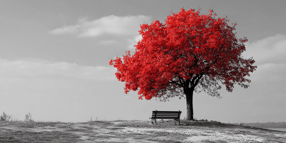 Grind nach Zahlen schwarz weiss Roter Baum