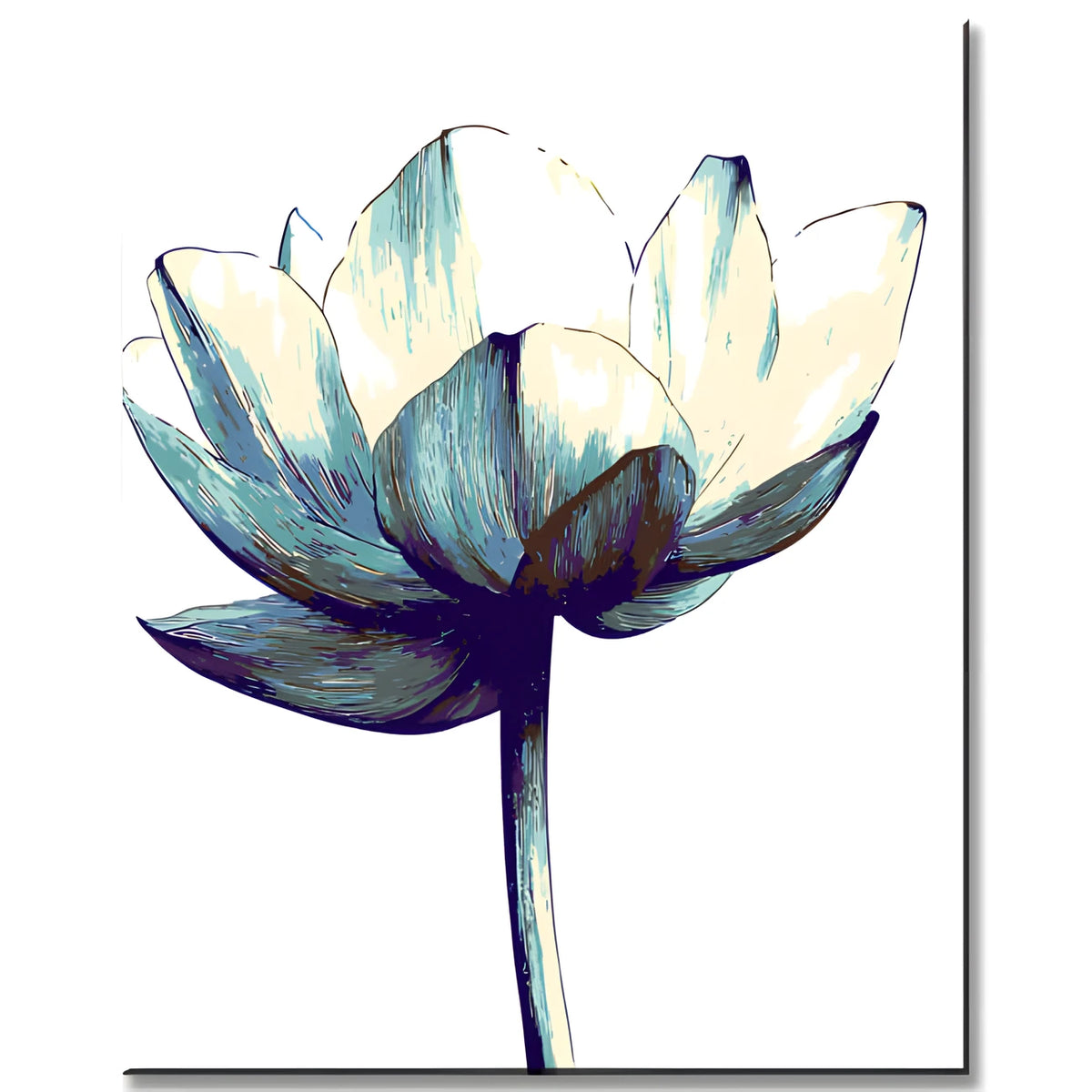Malen nach Zahlen Blume schwarz weiss