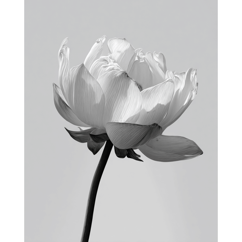 Grind nach Zahlen Blume black white