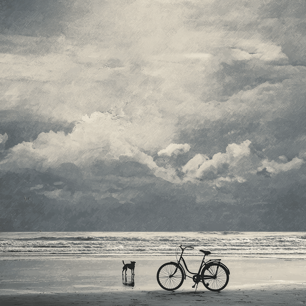 Paint by Numbers Bicycle on the Beach