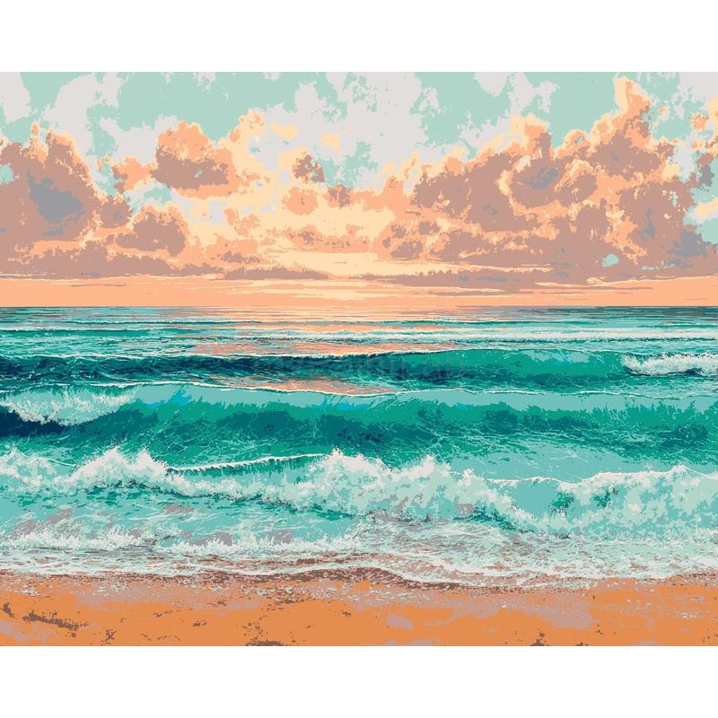 Painting by numbers panorama mountains