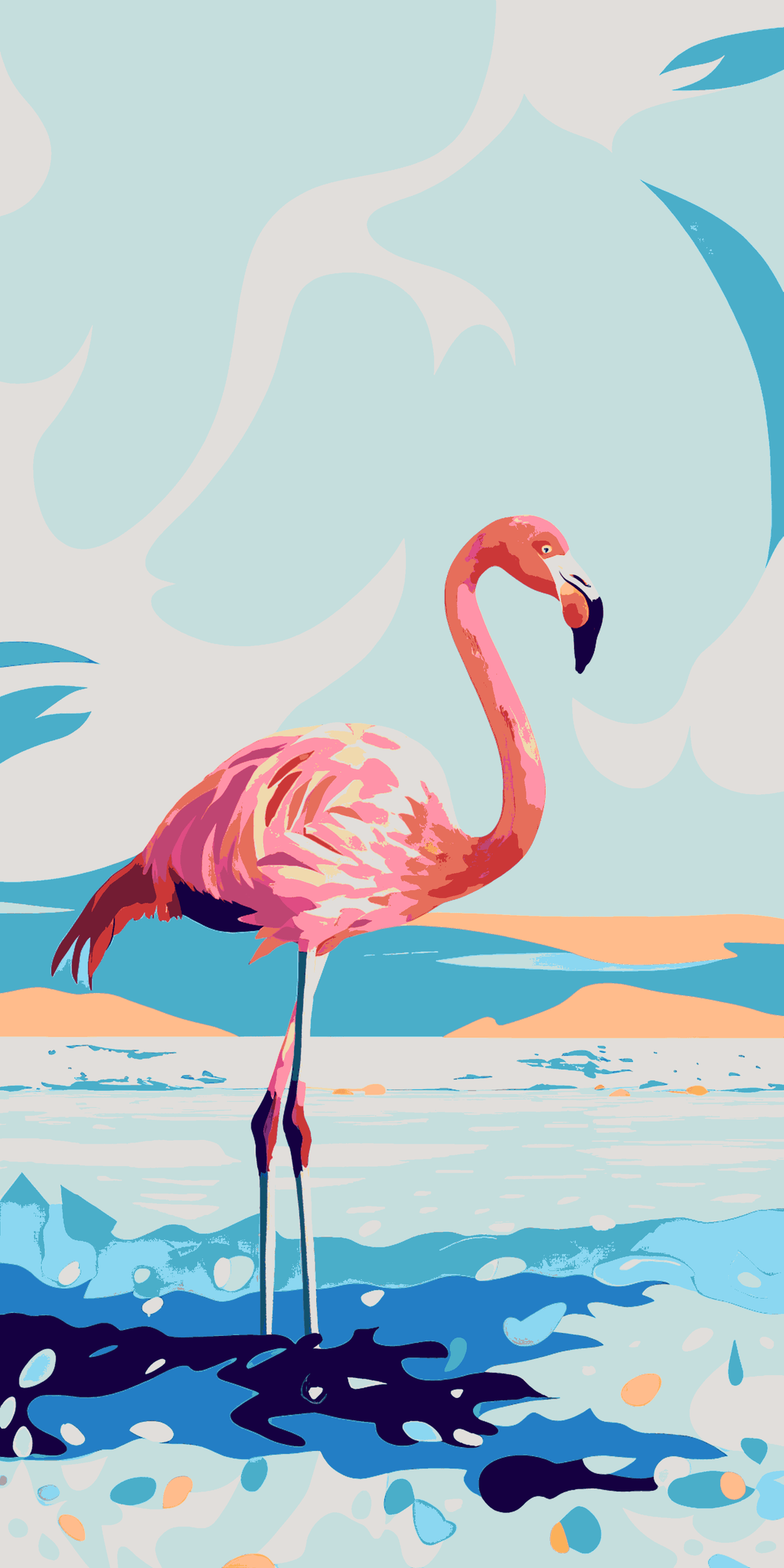 Paint by Numbers Flamingo on Clouds