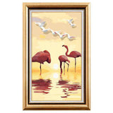 Malen nach Zahlen Flamingo Sonnenaufgang