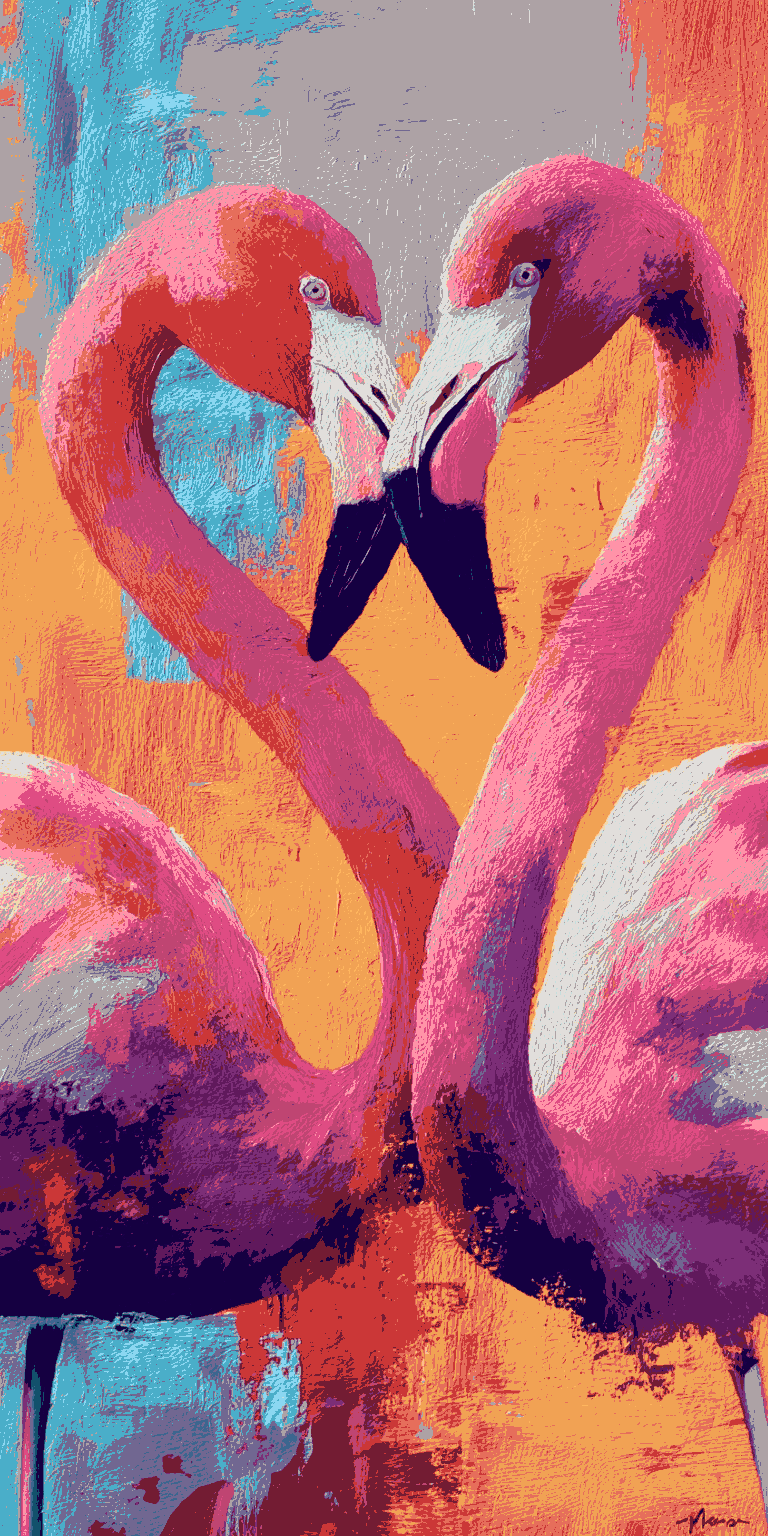 Malen nach Zahlen Flamingo Rev