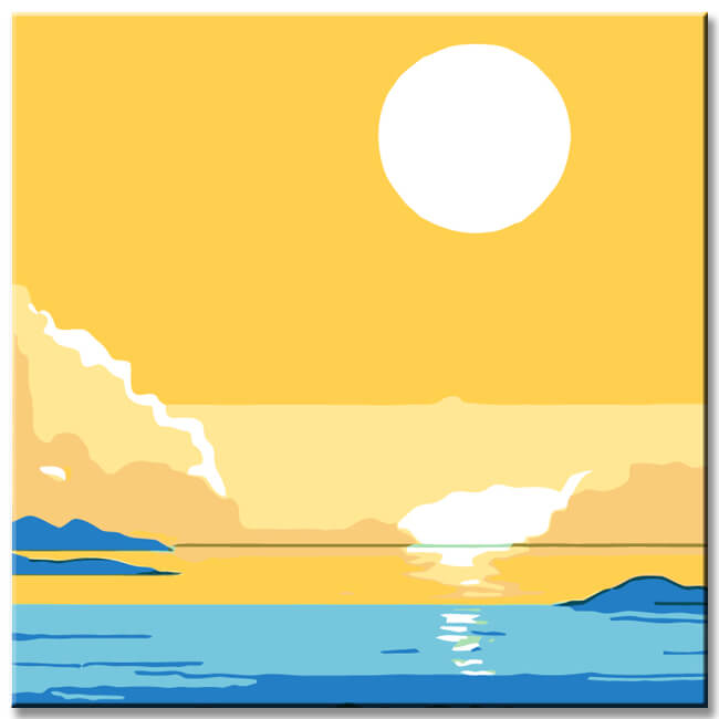 Malen nach Zahlen gelber Himmel