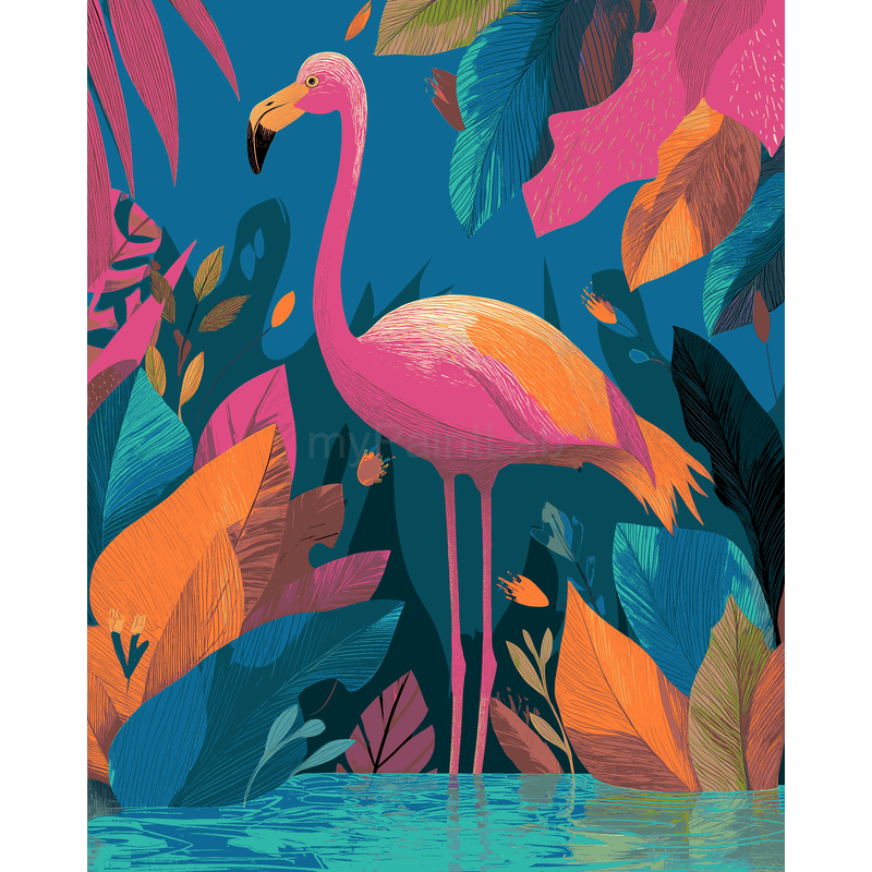 Paint by Numbers Flamingo Forest