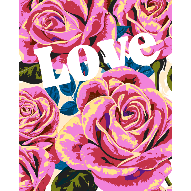 Malen nach Zahlen Blume Love