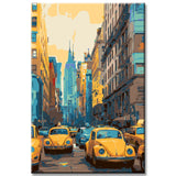 Paint by Numbers USA Taxis Downtown