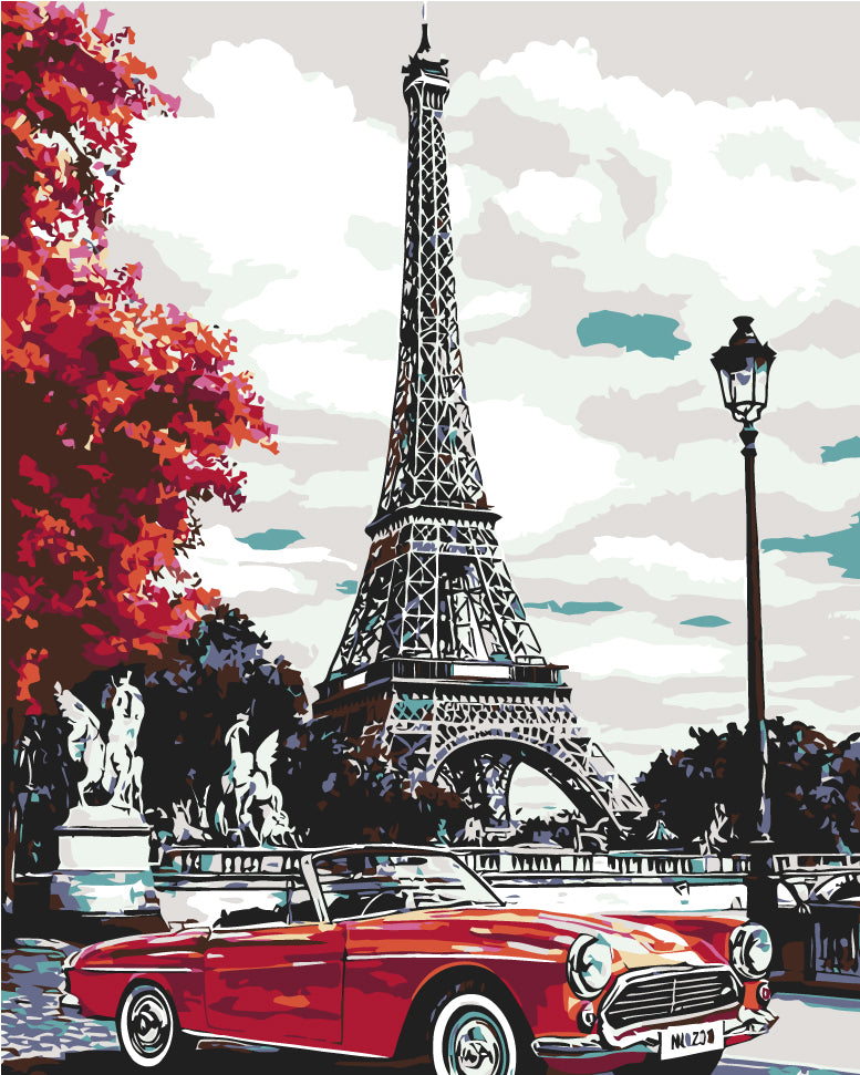 Paint by Numbers Paris Eiffel Tower Cabrio