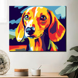 Malen nach Zahlen Dackel Portrait bunt