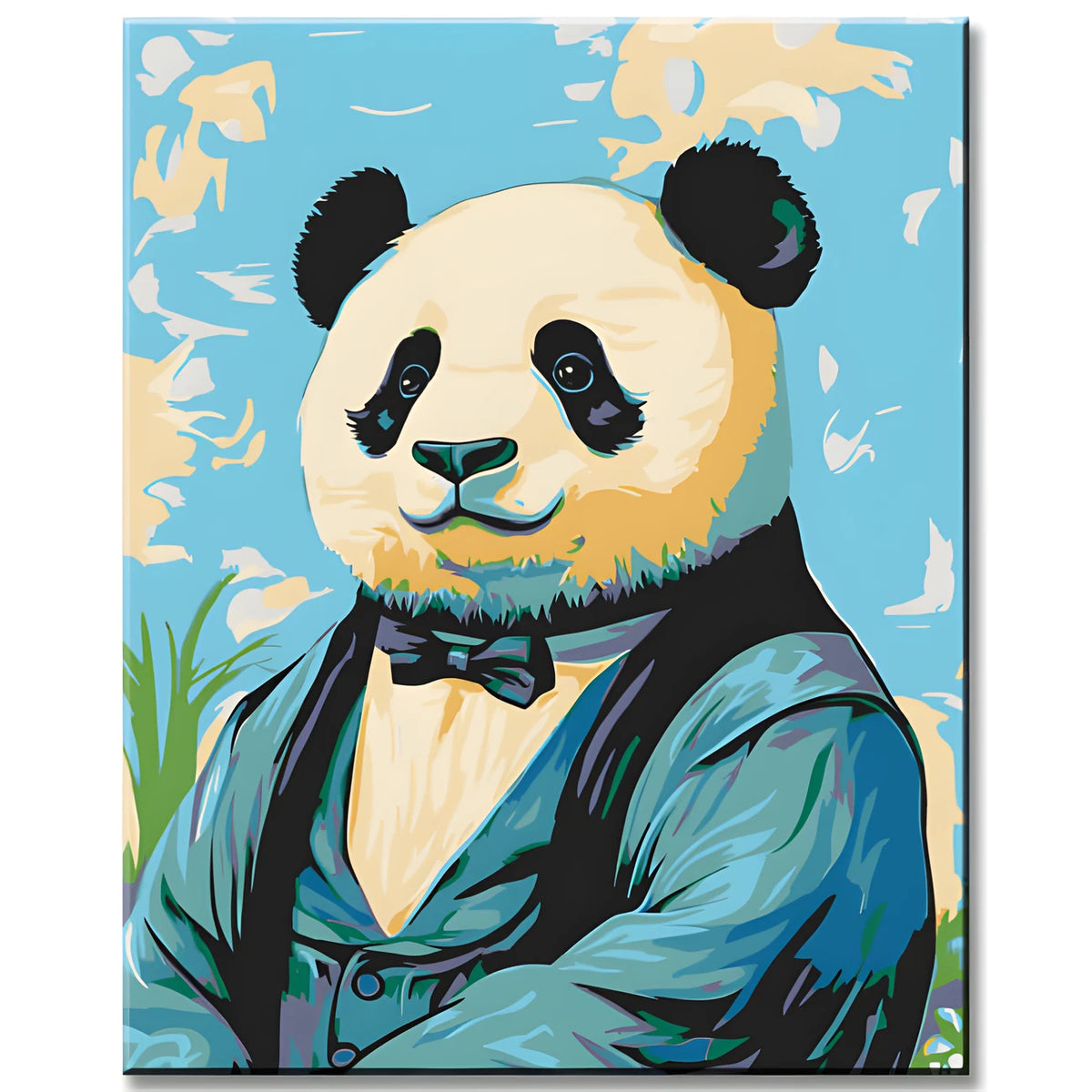 Malen nach Zahlen Panda im Anzug