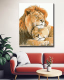 Painting by Numbers Lions Couple Animals Animal Art