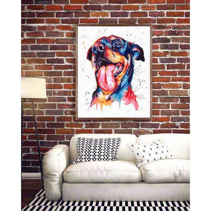 Malen nach Zahlen Hund Dogge Moderne TierKunst