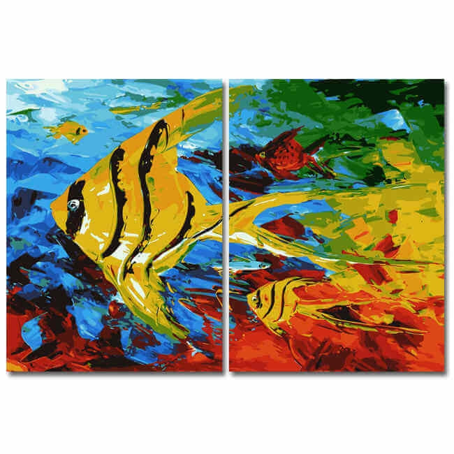 Malen nach Zahlen Fisch Tier Moderne TierKunst
