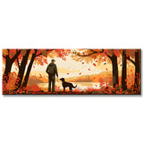Painting by Numbers Panorama Man with Dogs in Autumn