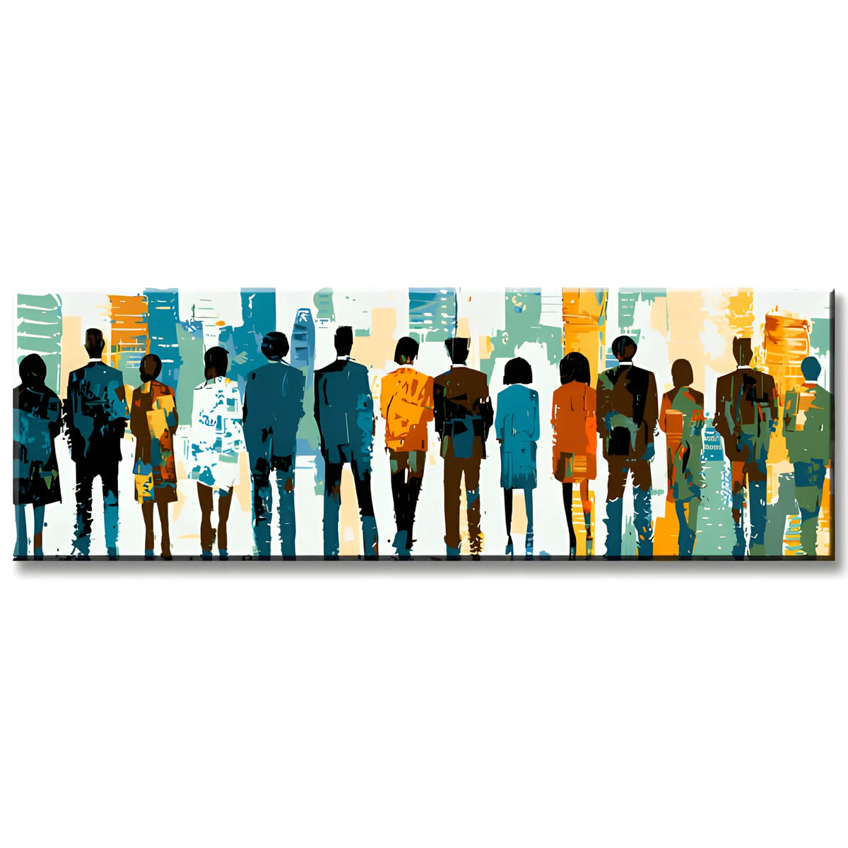 Painting by Numbers Panorama Abstract People in a Row