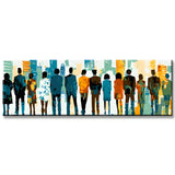 Painting by Numbers Panorama Abstract People in a Row