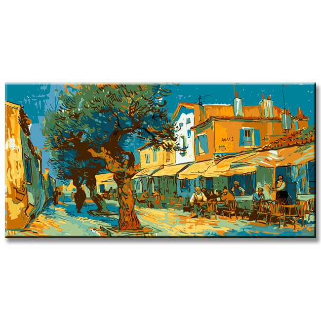 Malen nach Zahlen Panorama Kleiner Marktplatz Provence