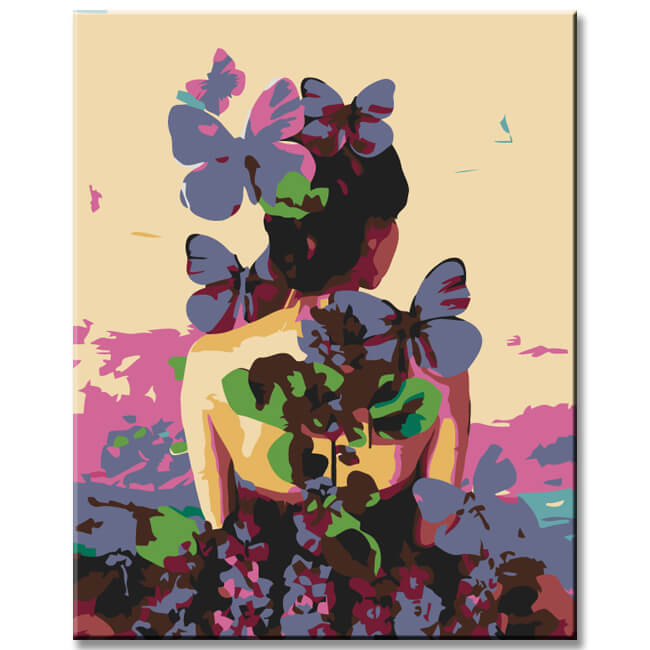 Malen nach Zahlen Violette Schmetterlinge